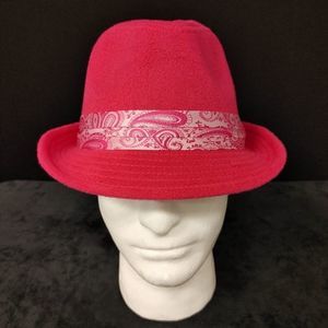 MEN'S VALERIO FUCHSIA STINGY BRIM FEDORA HAT.